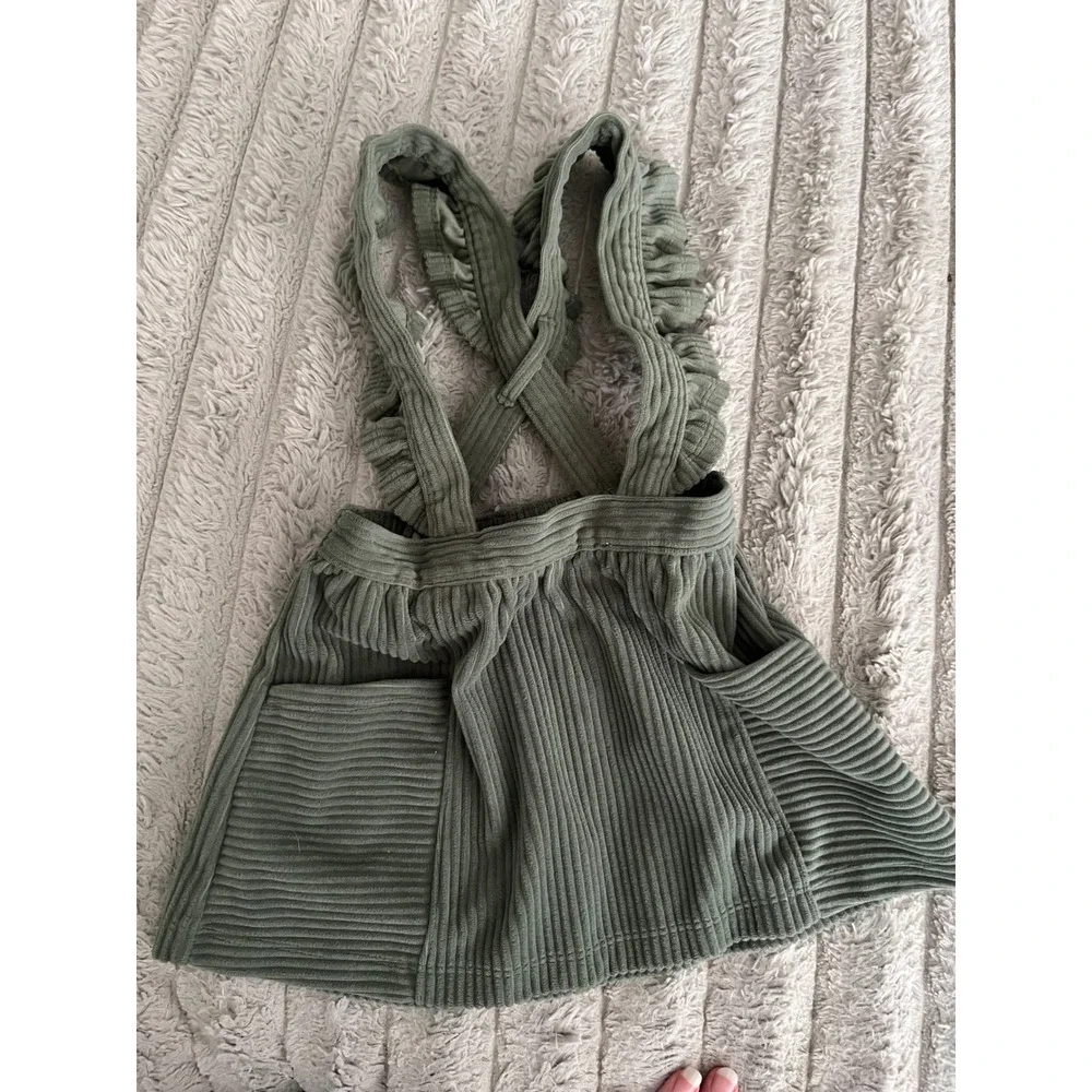 Bundle Gap Waffle Knit Hoodie & Wonder Nation Corduroy Ruffle Jumper Skirt